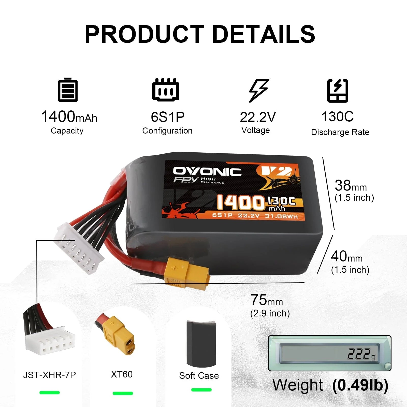 Ovonic 6S 1400mAh 130C 리튬폴리머 배 - Walksnail Avatar Hd Goggles X 리뷰 및 가격