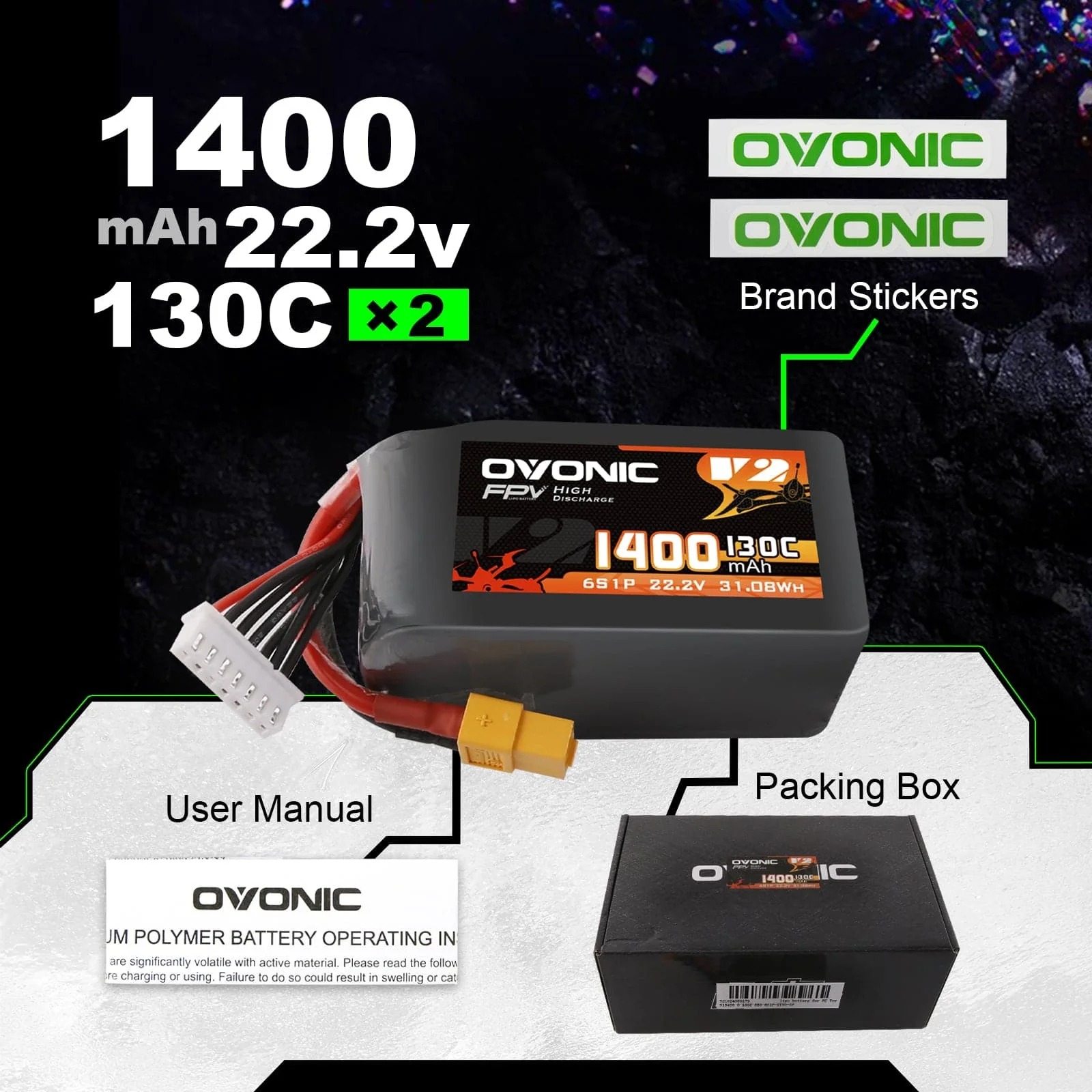 Ovonic 6S 1400mAh 130C 리튬폴리머 배 - Walksnail Avatar Hd Goggles X 리뷰 및 가격